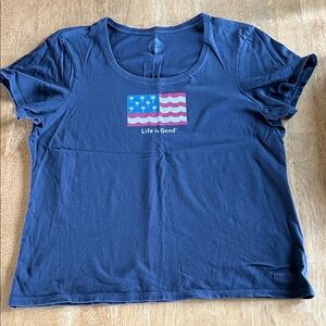 Life Is Good Navy Flag Tee